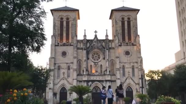 Церковь Центре Сан Антонио Техас — стоковое видео