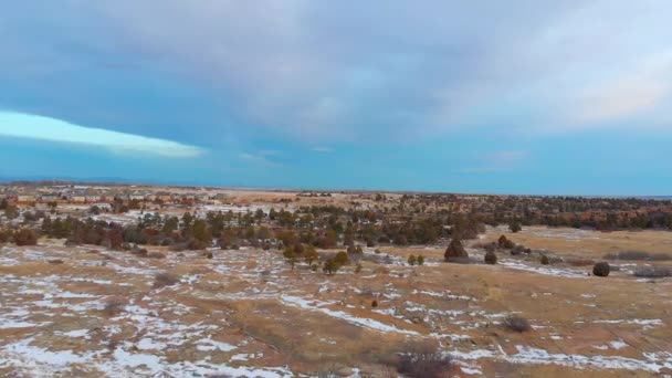 Drone Skott Snöig Slätt Colorado — Stockvideo