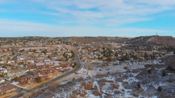 コロラド州の小さな町のドローン撮影 — ストック動画
