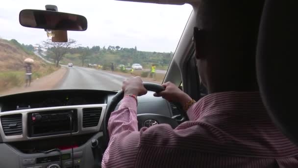 Kenya Road Point View Uvnitř Auta Pov Cestujícího Nairobi Thiky — Stock video