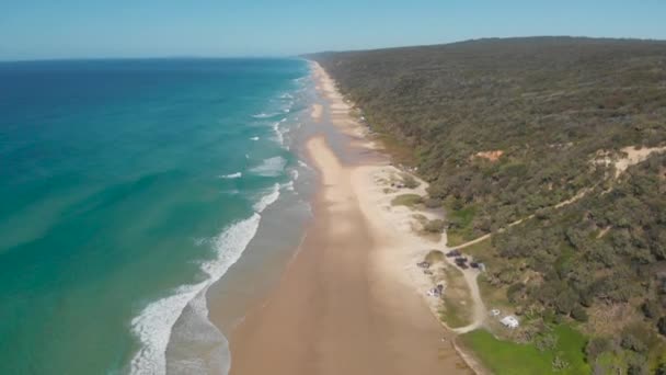 Flygfoto Över Gyllene Sandstrand Australien — Stockvideo