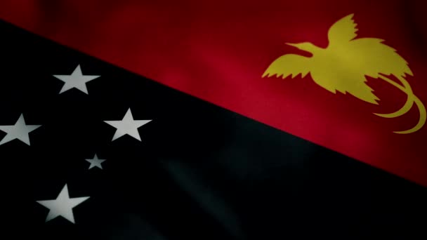 Papua Yeni Gine Bayrağı Ağır Çekim Dalgalanması Döngülü Animasyon Spor — Stok video