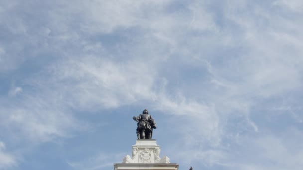 Timelapse Del Monumento Estatua Samuel Champlain Antiguo Quebec — Vídeos de Stock