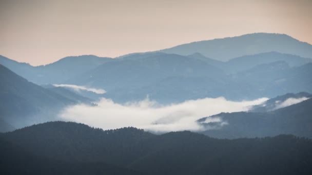 Fog Mist Valley Sunset — Stock Video