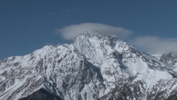 Panorama Del Monte Chaberton 3130 Con Nuvole Cima Alpi Italia — Video Stock