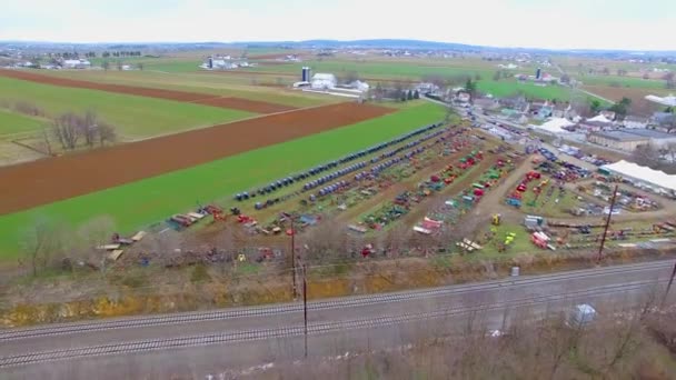 Amish Bahenní Prodej Jak Vidět Drone — Stock video