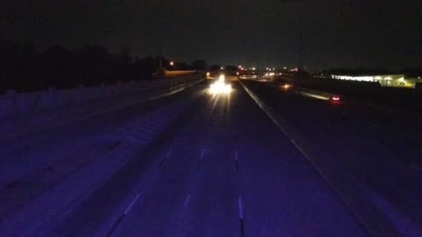 Lumières Multicolores Pont Pendant Tournage Circulation — Video