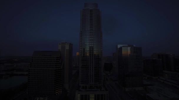 德克萨斯州奥斯汀市25层以上的天际线时间飞逝的日出 — 图库视频影像