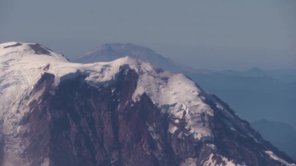 西雅图雷尼尔山空中射击飞行 — 图库视频影像