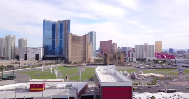 Una Hermosa Vista Muchos Edificios Hoteles Las Vegas Alrededor Del — Vídeos de Stock