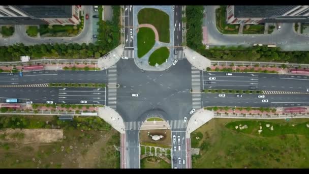 Jimei Road Interchange Cars Passing Xiamen China — стокове відео