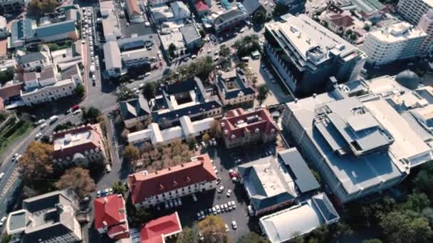 Drohnen Skyview Von Kapstadt Tafelberg Teufelspickel Uct Colleges Straßen Autos — Stockvideo