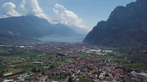Aerial Shot Valley Garda Lake Italy — Stock Video