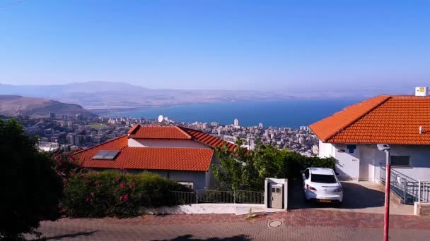 Pohled Moře Galilejského Izraele — Stock video