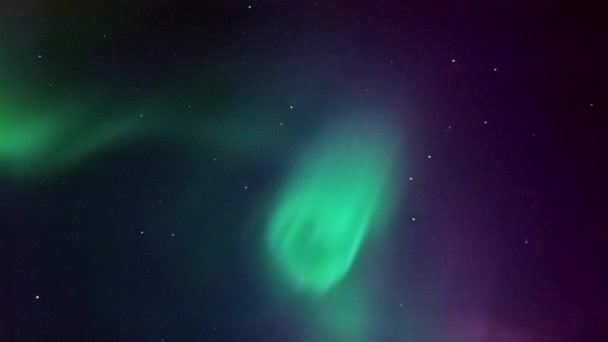 Aurora Boreal Forma Corazón Alto Del Cielo — Vídeos de Stock