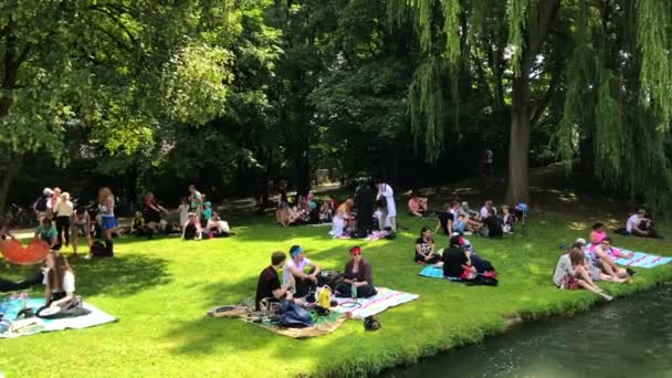 Dia Verão Englischer Garten Munich — Vídeo de Stock