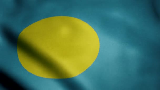 Palau Bayrağı Ağır Çekim Dalgalanması Döngülü Animasyon Spor Etkinlikleri Için — Stok video