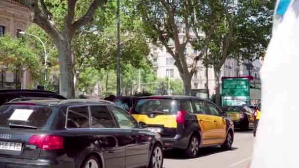 Barselona Taksi Grevi Spanya 2018 — Stok video