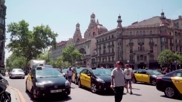 Taxistreik Barcelona Spanien 2018 — Stockvideo