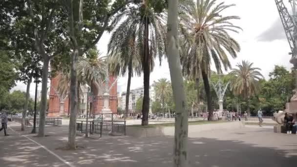 Arc Triomf Barselona Gündüz Görüntülerinde Çekildi — Stok video