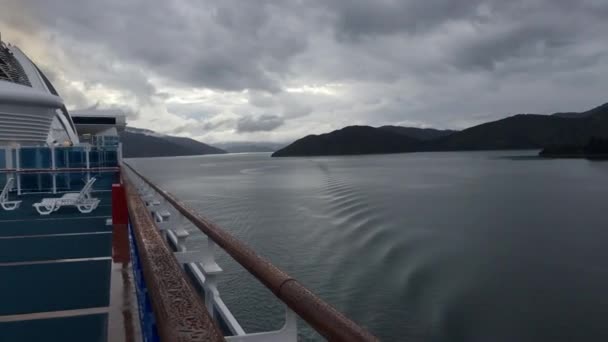 Filmato Una Crociera Panoramica Intorno Alla Nuova Zelanda Dalla Nave — Video Stock