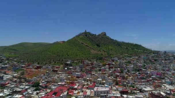 Волшебный Город Сакатекас Мексика Исторический Центр Города Канатная Дорога Гора — стоковое видео
