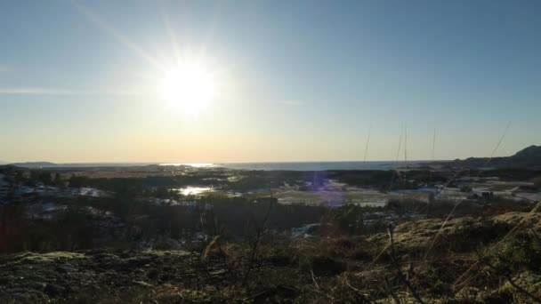 Upływ Czasu Zachodu Słońca Brekstad Norwegia — Wideo stockowe
