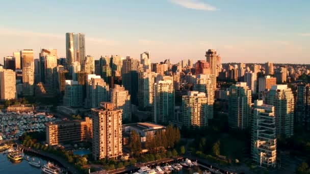 Vancouver Downtown Mit Hafen Und Wall — Stockvideo