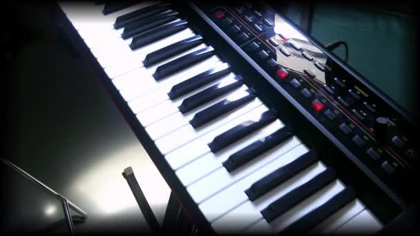Клавіатура Піаніно Крупним Планом — стокове відео