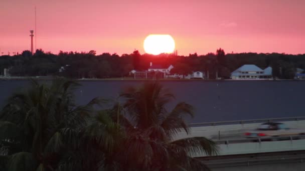 Sonnenuntergang Fort Myers Florida Hintergrund — Stockvideo