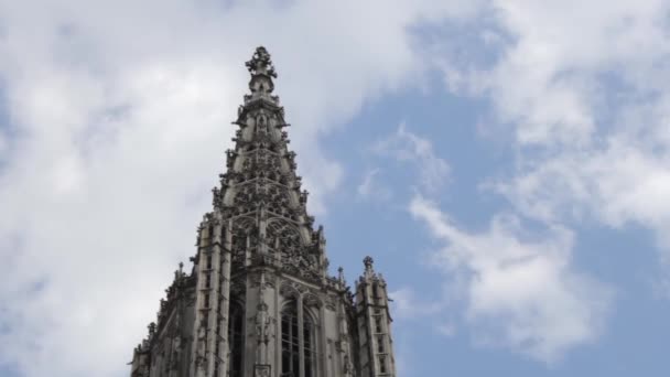 Vista Panorámica Catedral Ulm Alemania — Vídeos de Stock