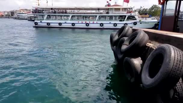 Navio Mar Doca Kadikoy Turquia — Vídeo de Stock