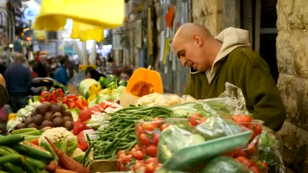 Kudüs Açık Piyasayı Salladı Machne Yehuda — Stok video