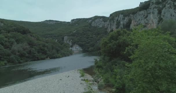 Luftaufnahme Über Dem Fluss Ardeche France — Stockvideo