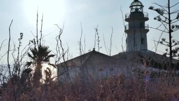 Utsikt Över Ligthouse Morgonen Spaniens Kust — Stockvideo