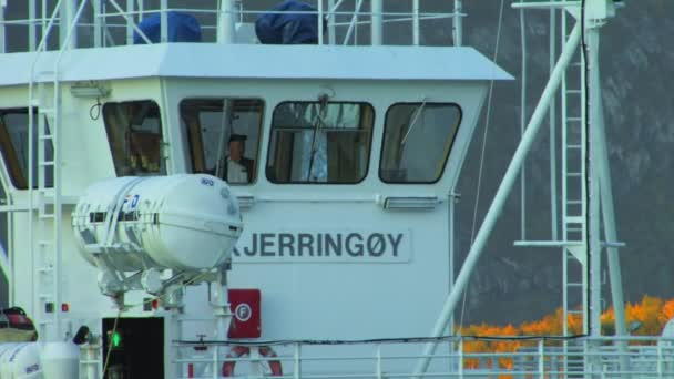 Close Zicht Cockpit Van Een Schip Waar Kapitein Gezien Kan — Stockvideo