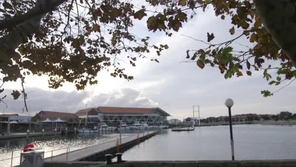 Cloudy Afternoon Reflections Boat Harbour Perth West Australië — Stockvideo