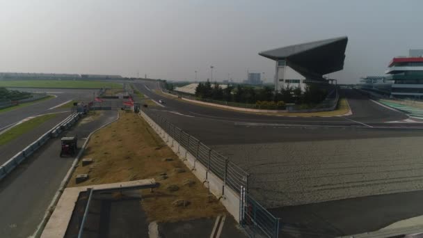 Circuito Carreras Coches Disparado Con Dron — Vídeo de stock