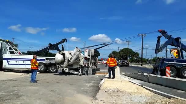 Camión Volteado Cruce Bandera 1604 Esta Mañana 2018 — Vídeo de stock