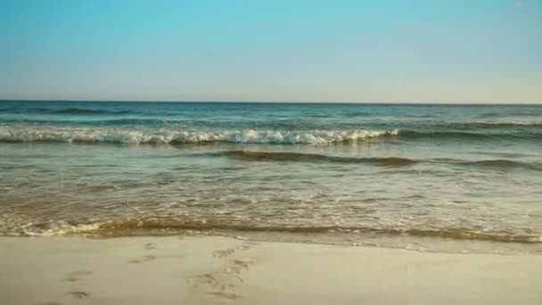 Ladie Caminha Carcavelos Praia Cascais Num Dia Verão Praia Carcavelos — Vídeo de Stock