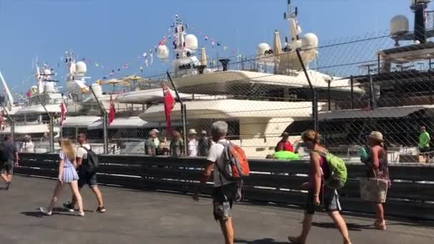 Monaco Race Helgen Med Yachter — Stockvideo