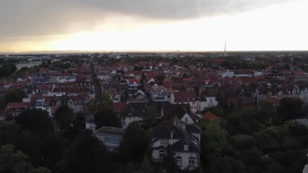 Aerial Footage Heidelberg Thunderstorm — Stock Video
