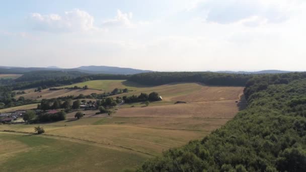 Luftaufnahmen Von Feldern Und Wäldern Ober Ramstadt Hessen — Stockvideo