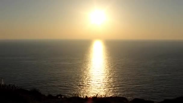 Coucher Soleil Sur Mer Santorin — Video