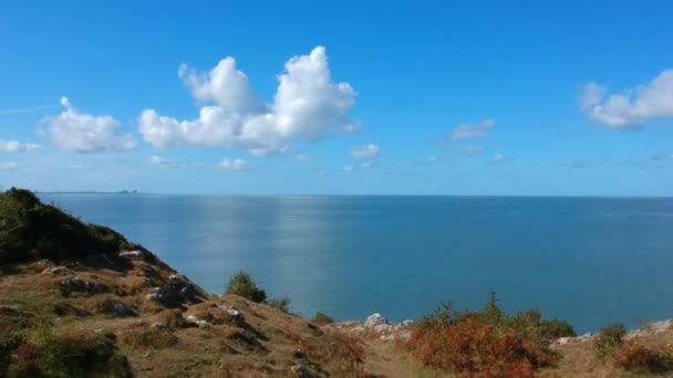 Aerea Lungo Costa Fino Alla Costa Rocciosa — Video Stock