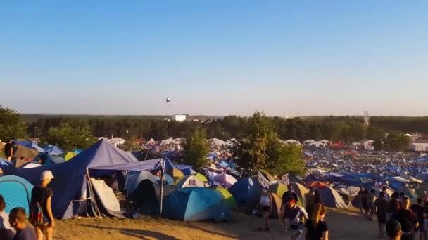Panorama Del Campamento Del Festival Woodstock Polonia — Vídeo de stock