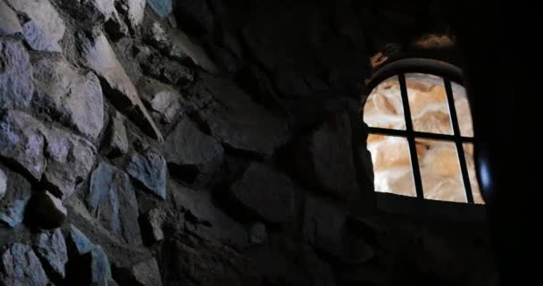 Jendela Kastil Tangga Batu — Stok Video