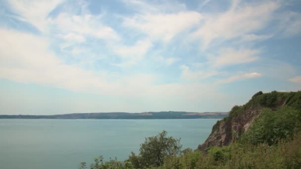 Timelapse Overdag Kustplaats Torquay Engeland — Stockvideo