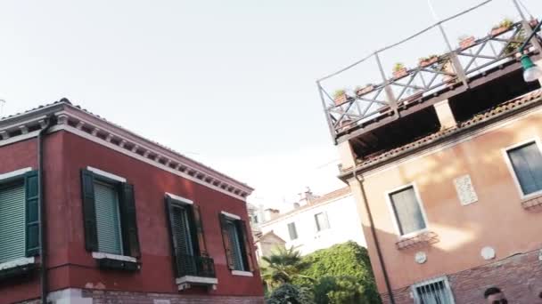Krásné Barevné Budovy Benátkách Itálie — Stock video