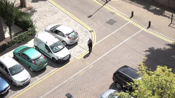 Reino Unido Agosto 2018 Aviação Policial Guarda Cordão Cena Crime — Vídeo de Stock